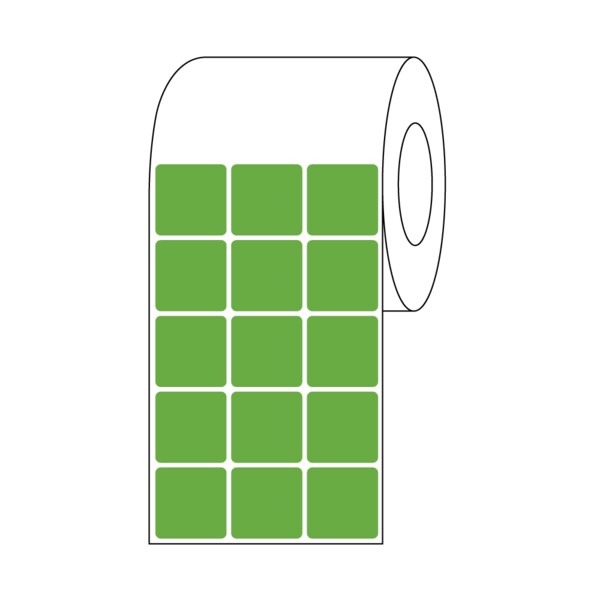 Thermal Transfer Slide Label, 7/8" x 7/8", 3 Across Green